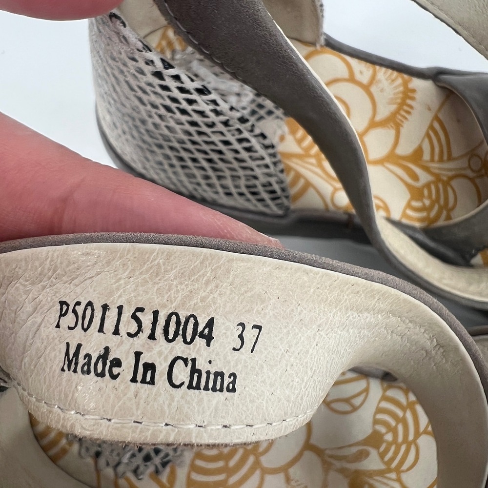 Fly London Snake Print Leather Wedge Sandals Size 6.5-7 Mobwife Animal Print‎ - Picture 9 of 13